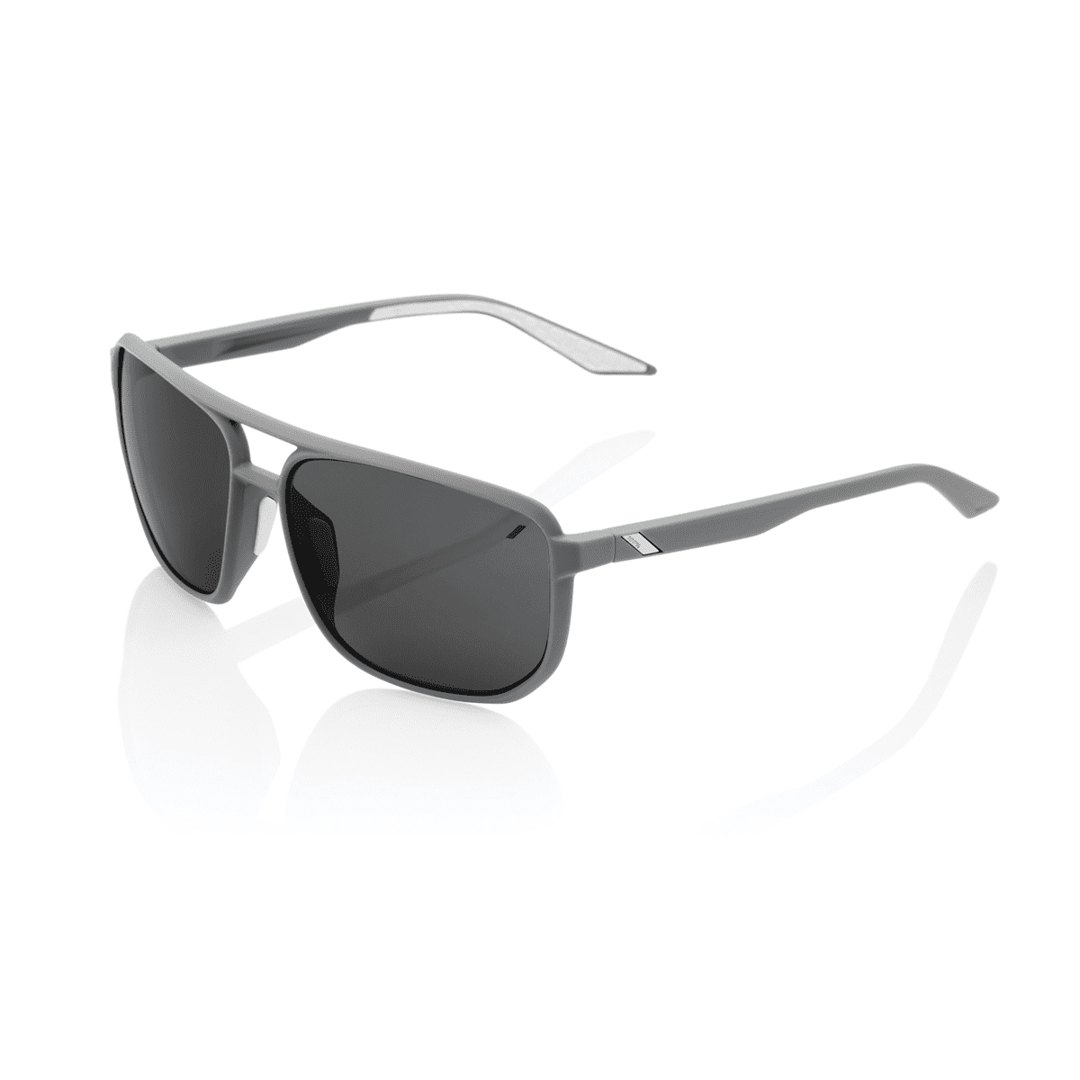 100% Konnor Aviator Square Sonnenbrille Smoke Lens - Dunkelgrau