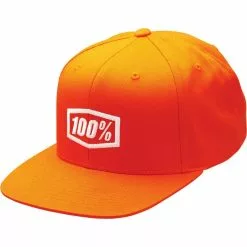 100% Icon AJ Fit Snapback Hat - Orange