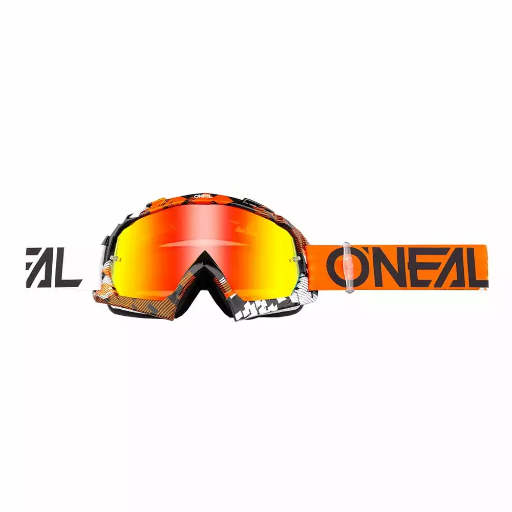 Oneal B10 Goggles Pixel Radium Rot - Orange/Weiß