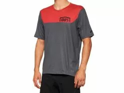 100% Airmatic Short Sleeve Jersey - Charcoal/Racer Red