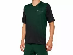 100% Celium Short Sleeve Jersey - Forest Green/Black