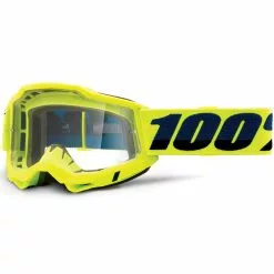 100% Accuri OTG Gen.2 Anti Fog Brille Clear - Neon Gelb