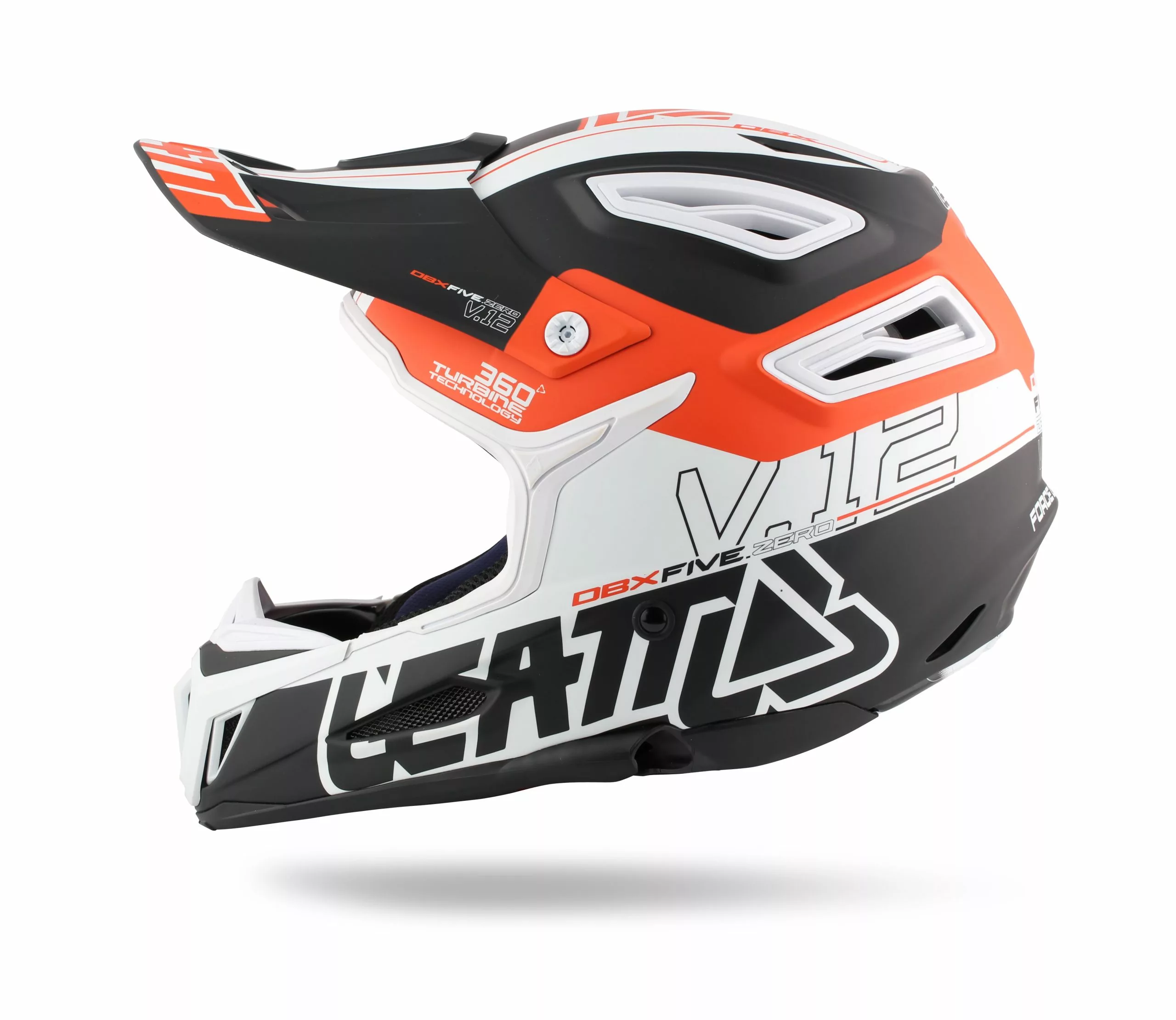 LEATT DBX 5.0 Composite Fullface Helm - Schwarz/Weiß/Orange – Bild 2