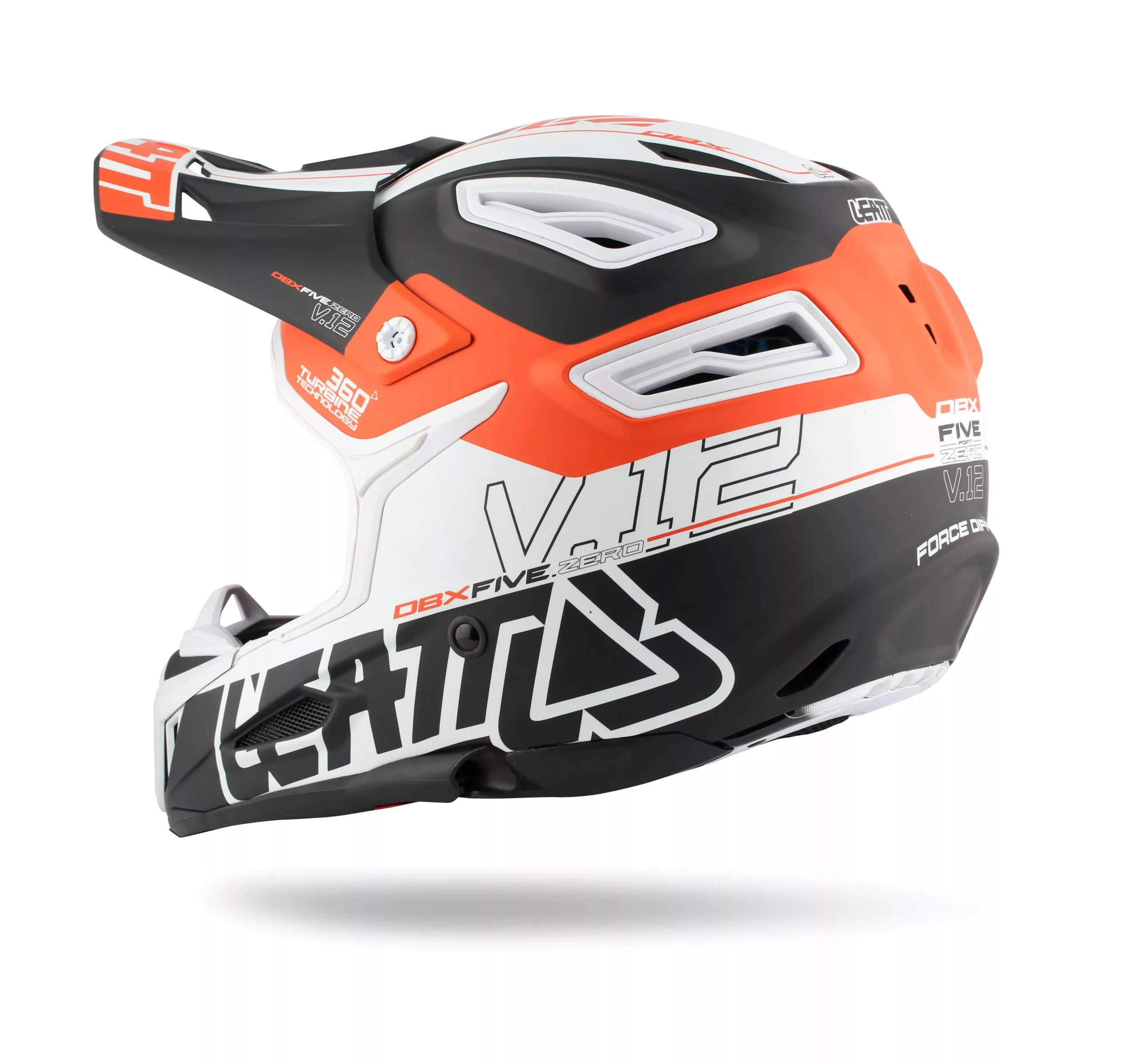 LEATT DBX 5.0 Composite Fullface Helm - Schwarz/Weiß/Orange – Bild 3