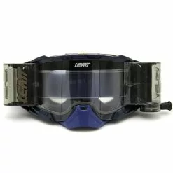 LEATT Velocity 5.5 Goggle With Roll-Off System Klar - Dunkelblau/Neon Gelb