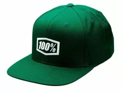 100% Icon AJ Fit Snapback Hat - Forest Green