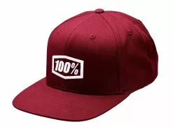 100% Icon AJ Fit Snapback Hat - Burgundy