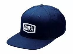 100% Icon AJ Fit Snapback Hat - Navy