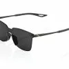 100% Legere Square - Smoke Lens - Polished Black