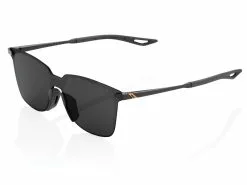 100% Legere Square - Smoke Lens - Polished Black