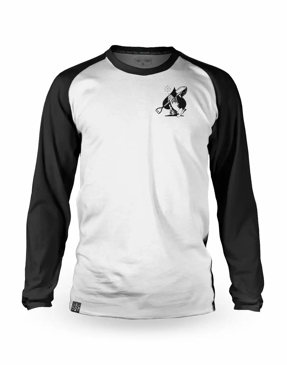 LOOSE RIDERS Mens Technical Jersey Long Sleeves - Praying Hands White
