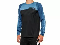 100% R-Core Long Sleeve Jersey - Black/Slate Blue