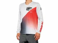 100% R-Core X Long Sleeve Jersey - Grey/Racer Red