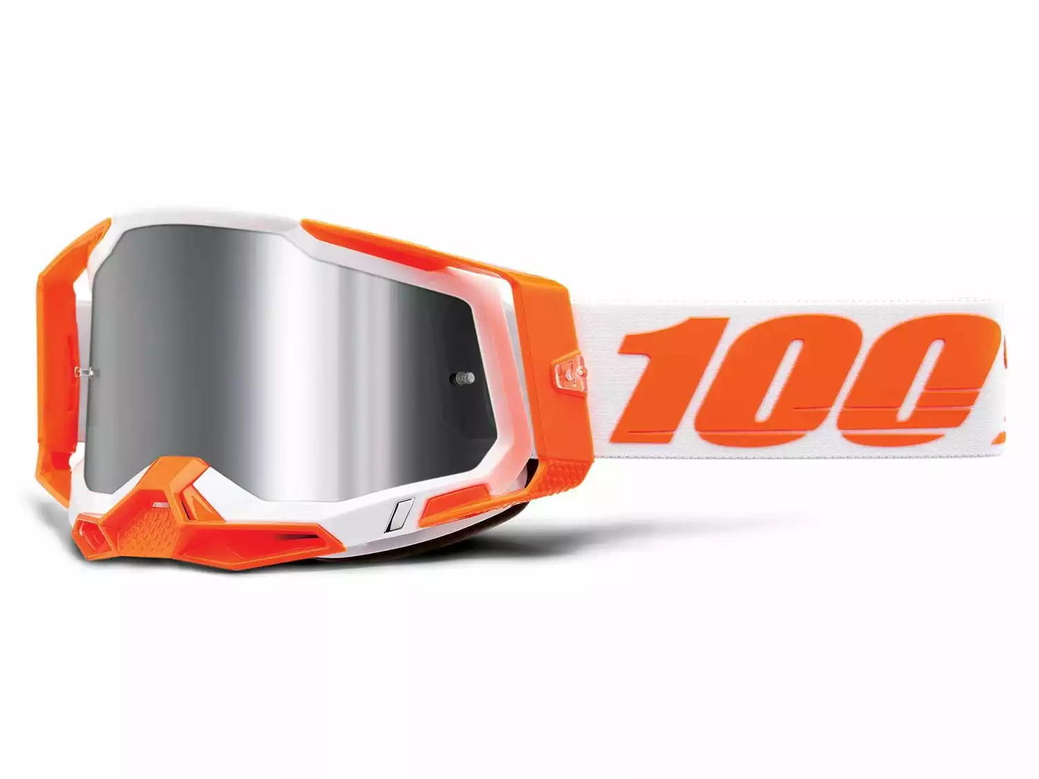 100% Racecraft 2 Goggle - Mirror Lens - Orange/Silver Flash