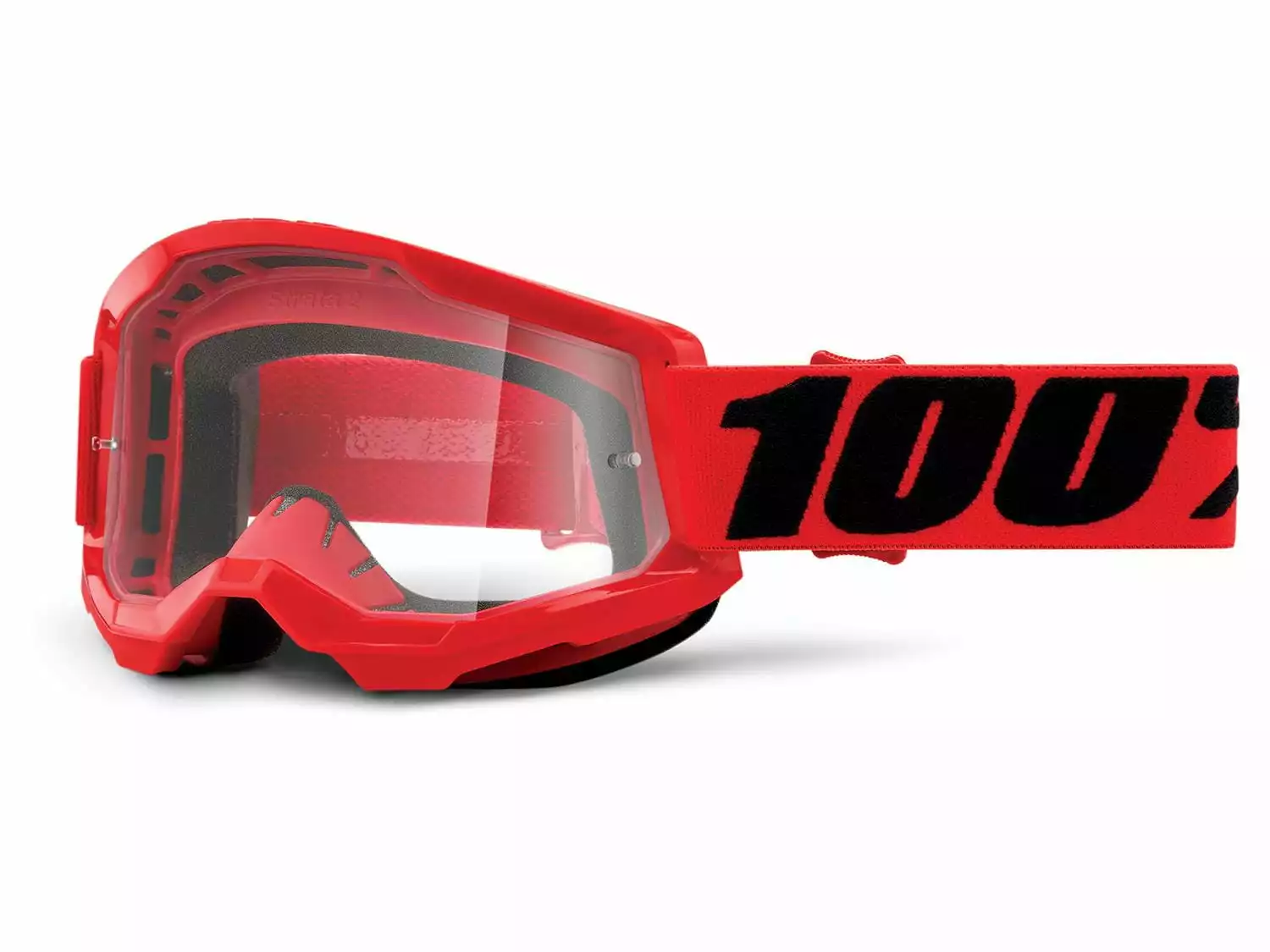 100% Strata 2 Goggle - Clear Lens - Red