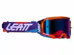 LEATT Velocity 5.5 Iriz Goggle Anti Fog Mirror Lens Neon Orange Blue UC