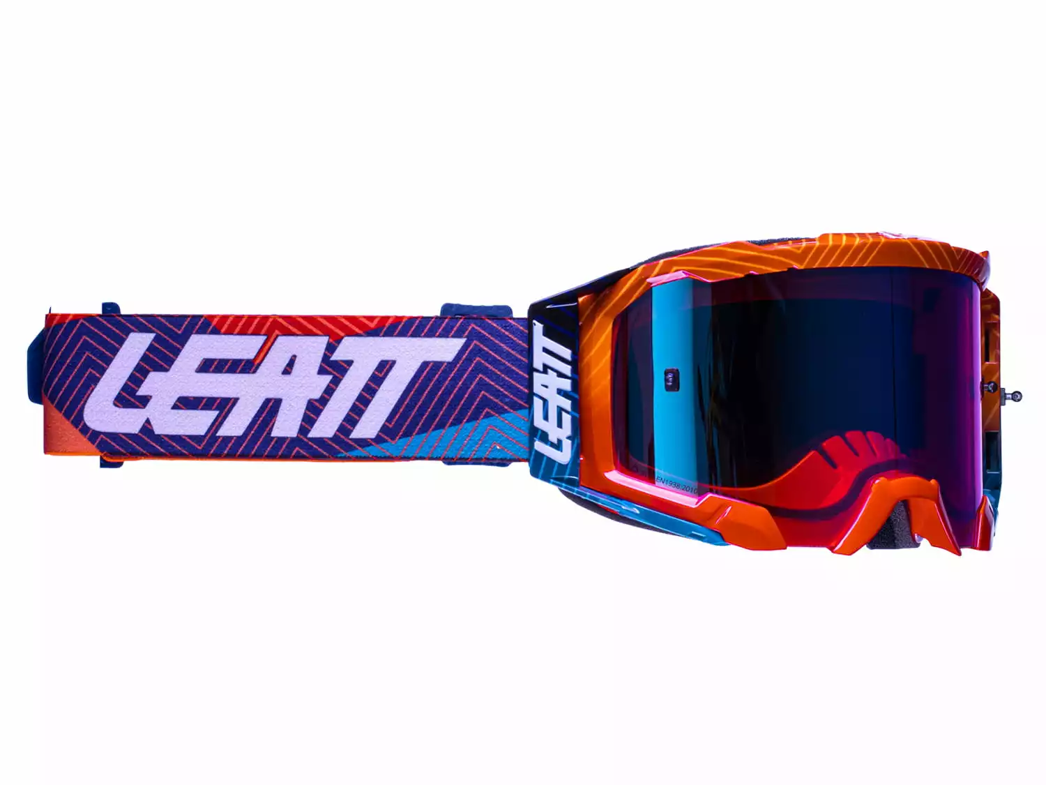 LEATT Velocity 5.5 Iriz Goggle Anti Fog Mirror Lens Neon Orange Blue UC
