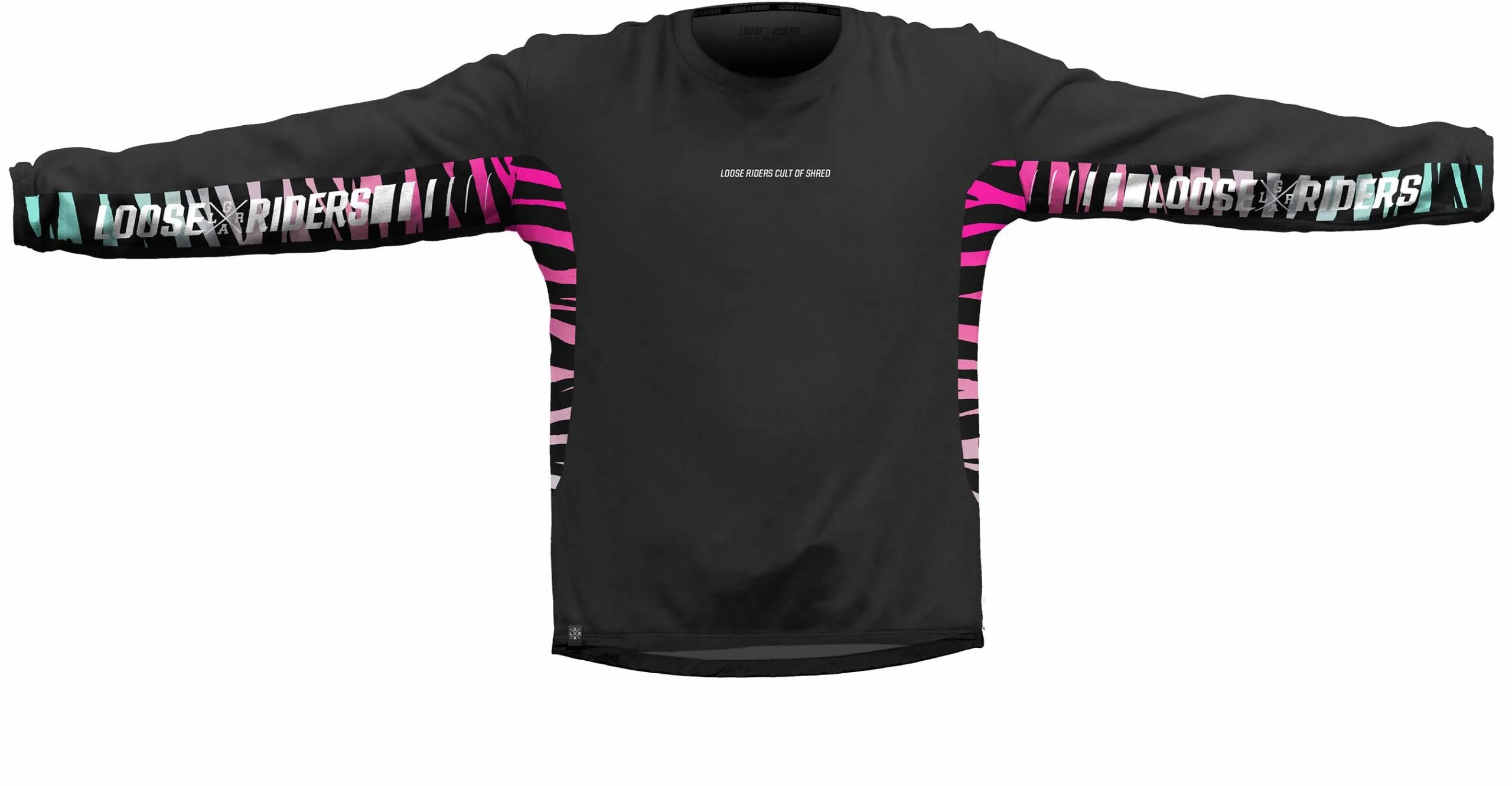 LOOSE RIDERS Tech Men Jersey Longsleeve - Stealth Rainbow Zebra