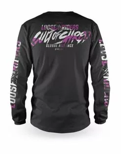 LOOSE RIDERS Tech Men Jersey Longsleeve - Purple Camo Black