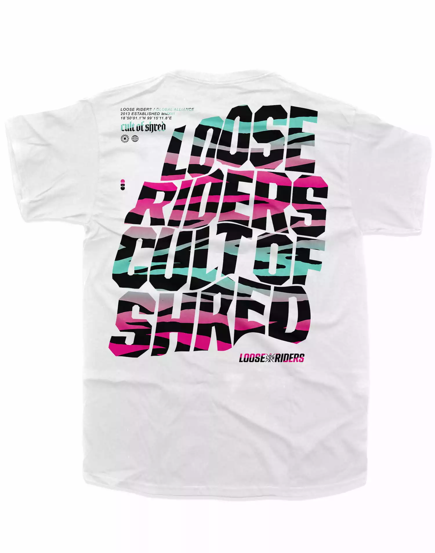 LOOSE RIDERS Tech Men Jersey Shortsleeve - Warped Rainbow Zebra-S