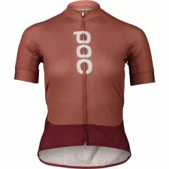POC Women's Essential Road Logo Jersey - Himalayan Salt/Garnet Red