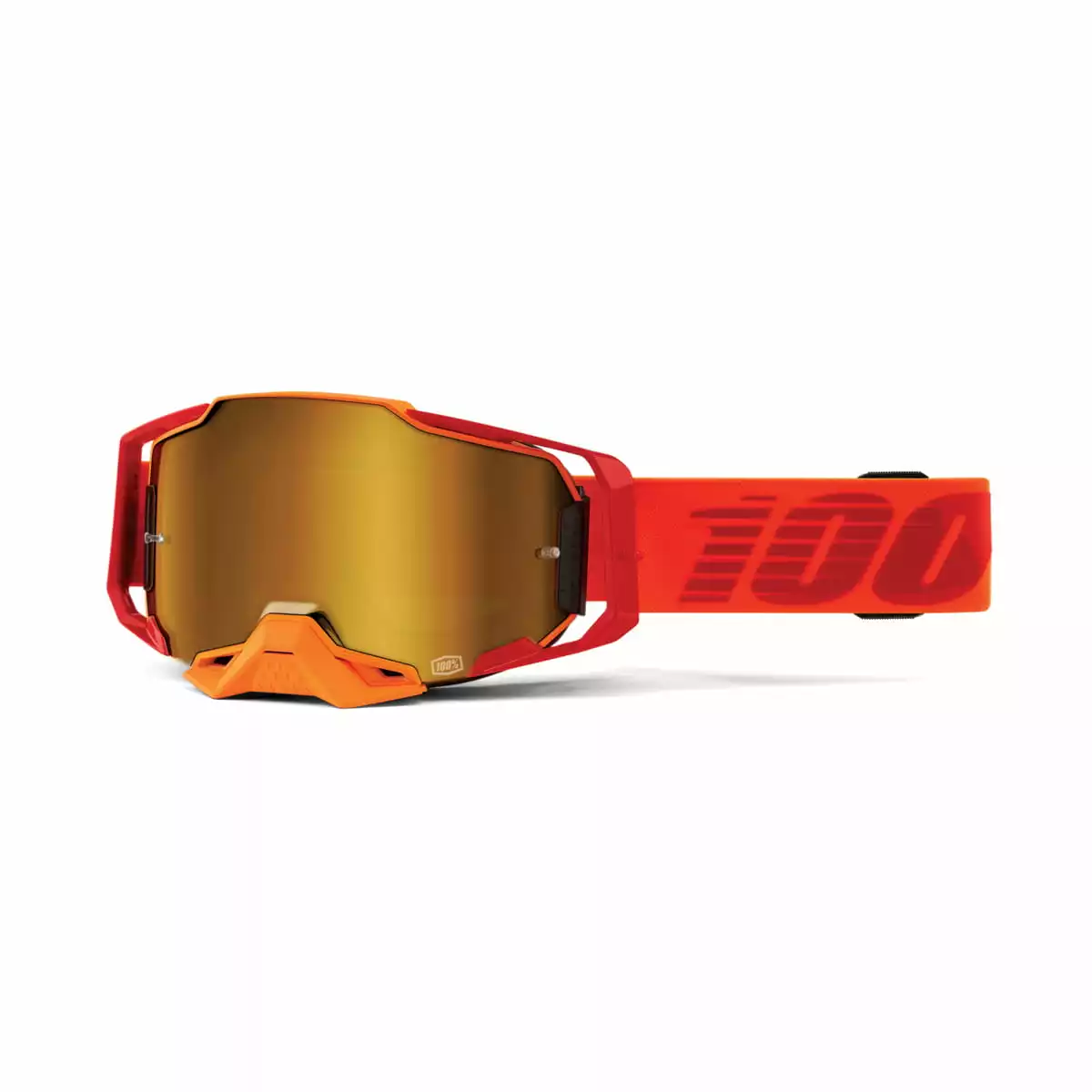 100% Armega Goggles Anti Fog - Rot/Orange - Verspiegelt