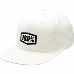 100% Icon AJ Fit Snapback Hat - White